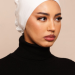 Pure White Scrunchie Bamboo Jersey Hijab Cap 1