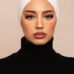 Pure White Scrunchie Bamboo Jersey Hijab Cap 1