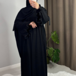 The Ruffle Detail Abaya – Black 1