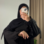 The Ruffle Detail Abaya – Black 1