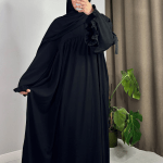 The Ruffle Detail Abaya – Black 1