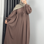alya Abaya with Tied Sleeves Mink 2