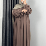 alya Abaya with Tied Sleeves Mink 2