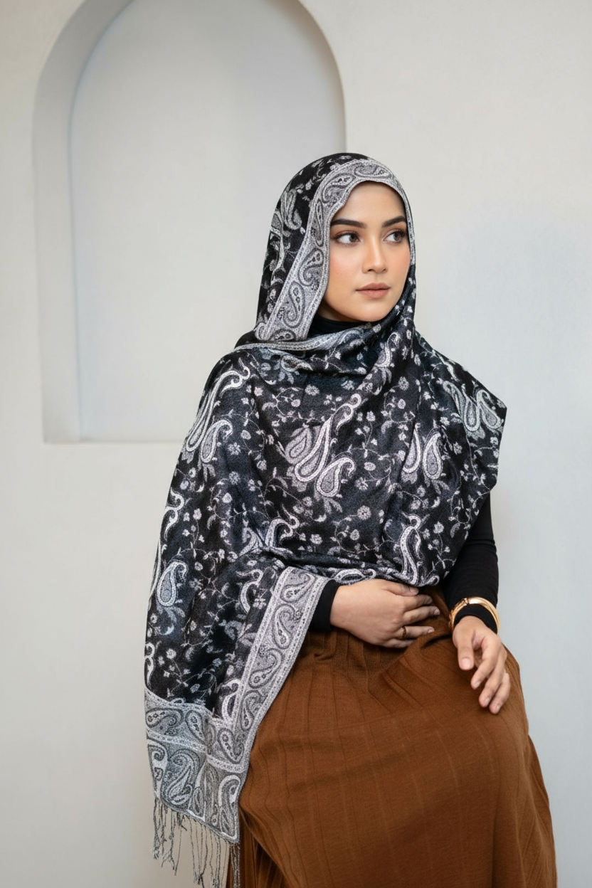 Pashmina Hijab - Layla Midnight