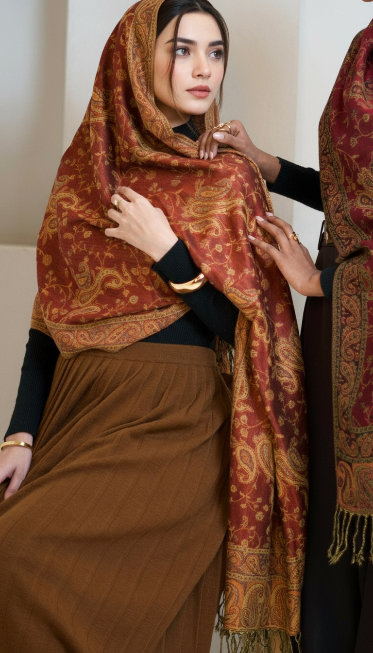 Pashmina Hijab - Saffron Spice