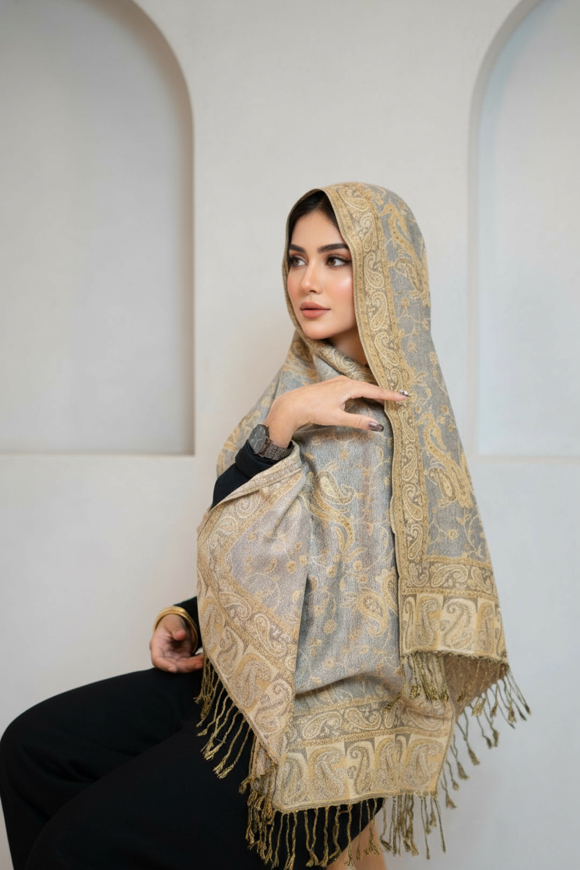 Pashmina Hijab - Nargis Cream