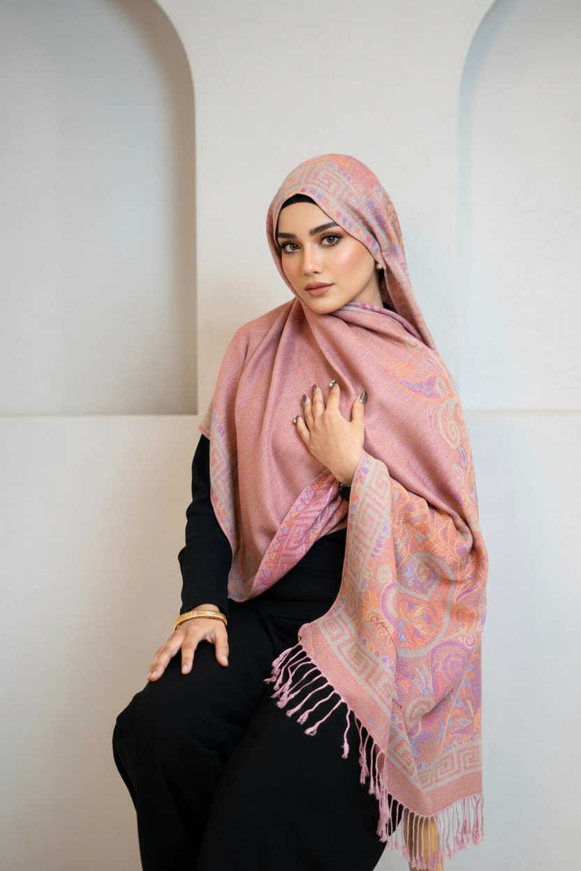 Pashmina Hijab - Shokh Coral