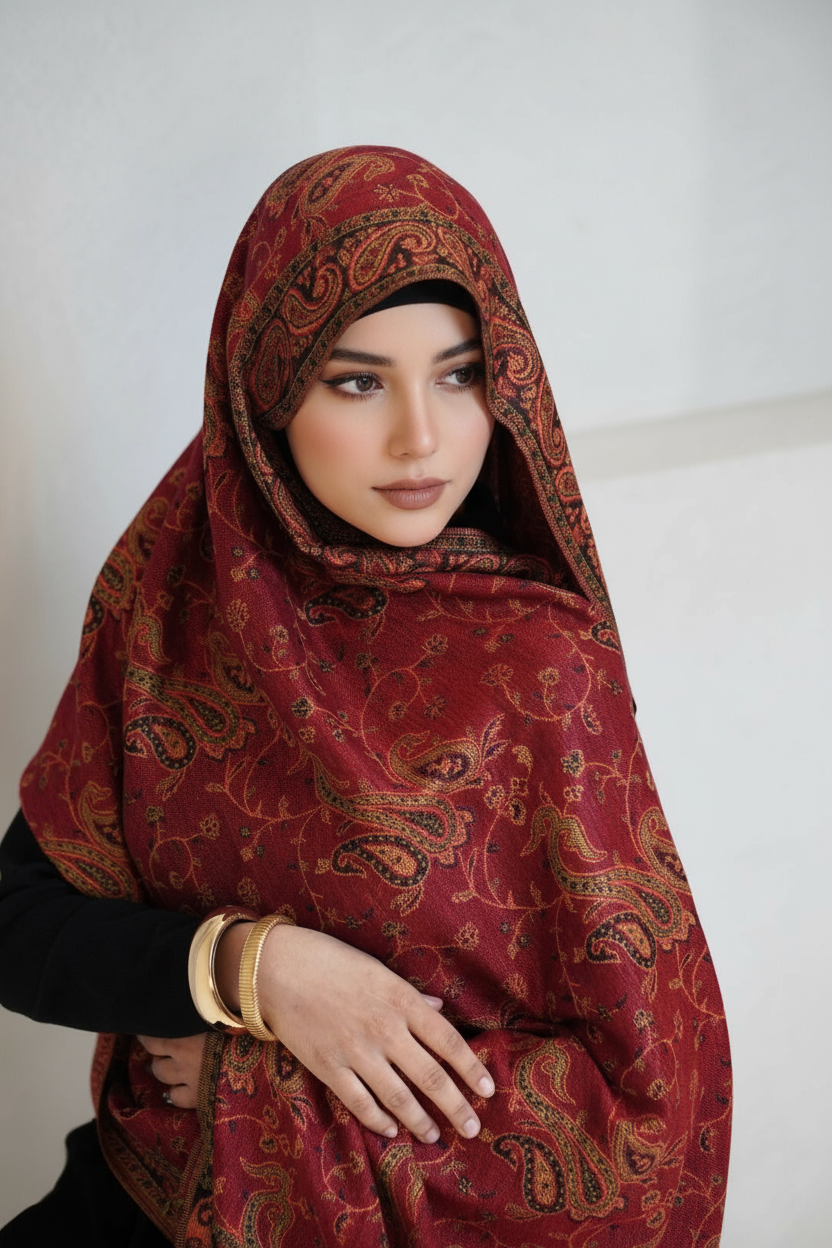 Pashmina Hijab - Ranjhna Rose